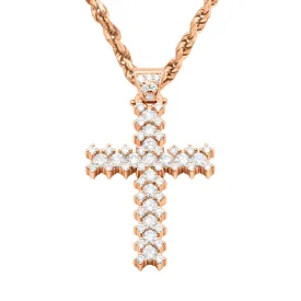 14K Rose Gold & Diamonds Cross Pendant 4.5ctw