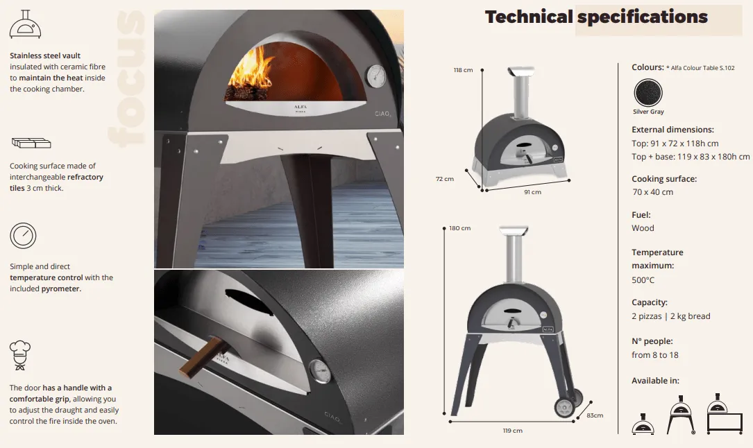 Alfa Forni Ciao Wood Fired Pizza Oven