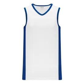 Athletic Knit (AK) B2115L-207 Ladies White/Royal Blue Pro Basketball Jersey