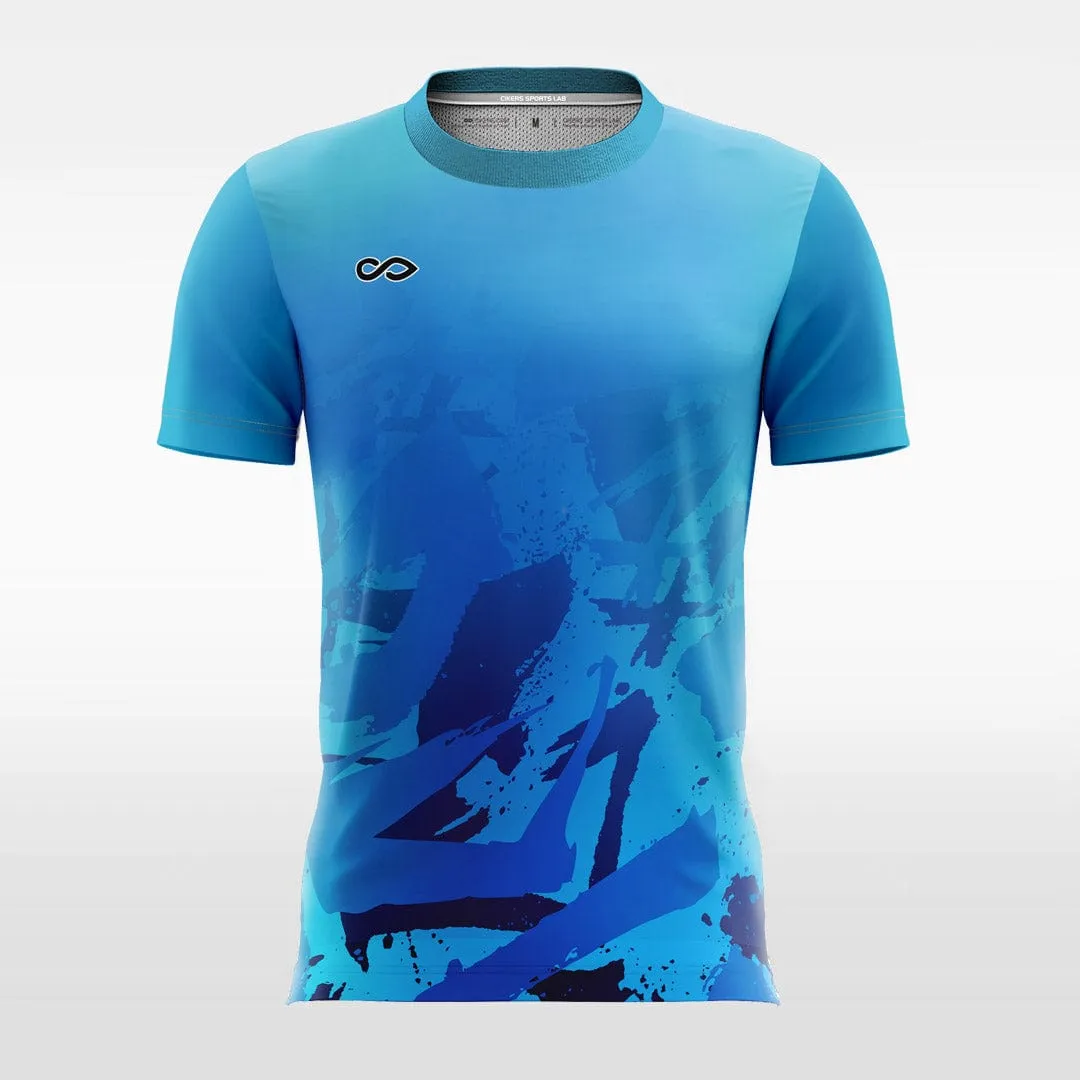 Blue Ink Painting - Kids Custom Soccer Jerseys Design