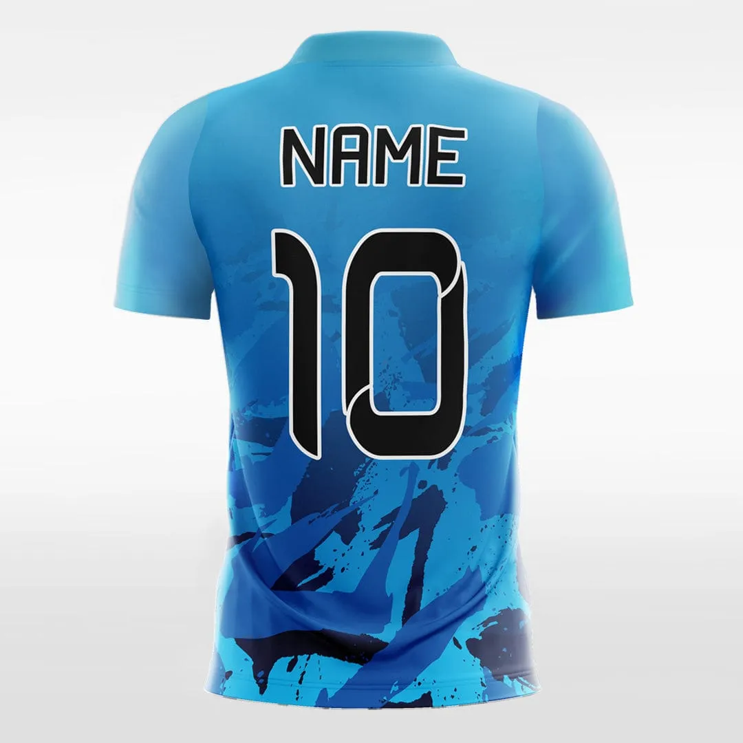 Blue Ink Painting - Kids Custom Soccer Jerseys Design