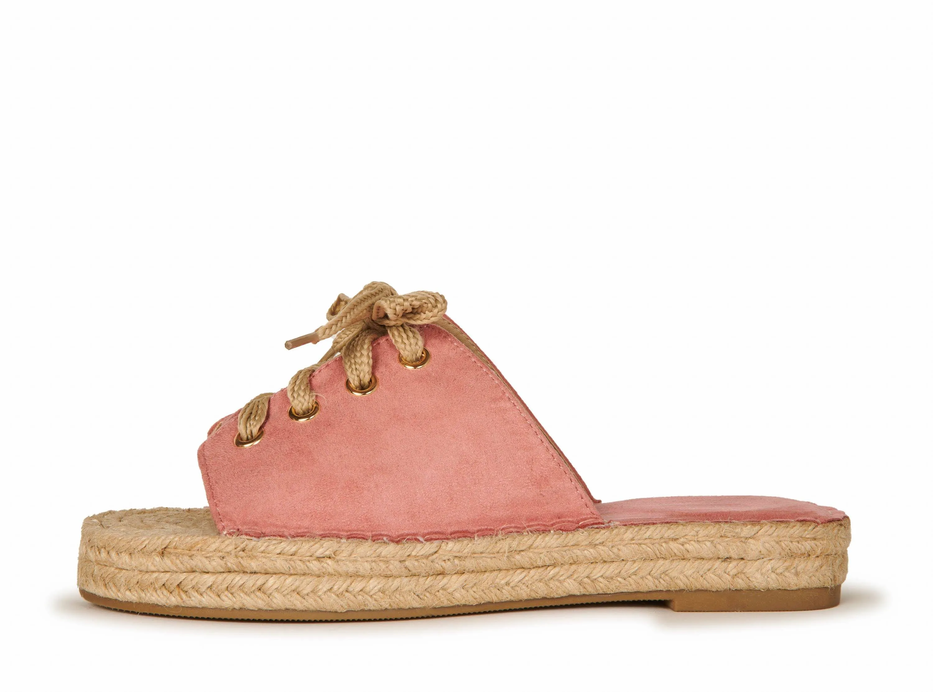 Boardwalk Pink Suede Lace Up Espadrille Sandals