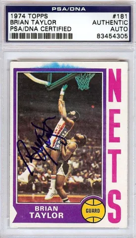 Brian Taylor Autographed 1974 Topps Card #181 New York Nets PSA/DNA #83454305