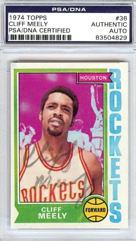 Cliff Meely Autographed 1974 Topps Card #36 Houston Rockets PSA/DNA #83504829