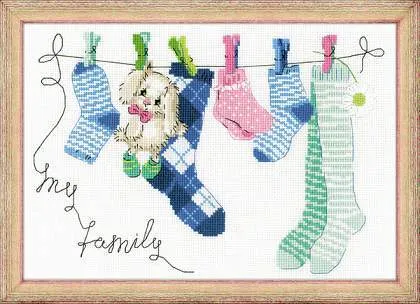 Cross Stitch Kit My Family  30 X 21 cm