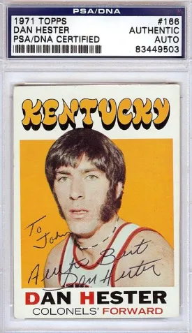 Dan Hester Autographed 1971 Topps Card #166 Kentucky Colonels "To John" PSA/DNA #83449503