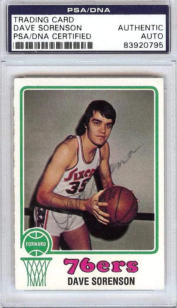 Dave Sorenson Autographed 1973 Topps Card #14 Philadelphia 76ers PSA/DNA #83920795