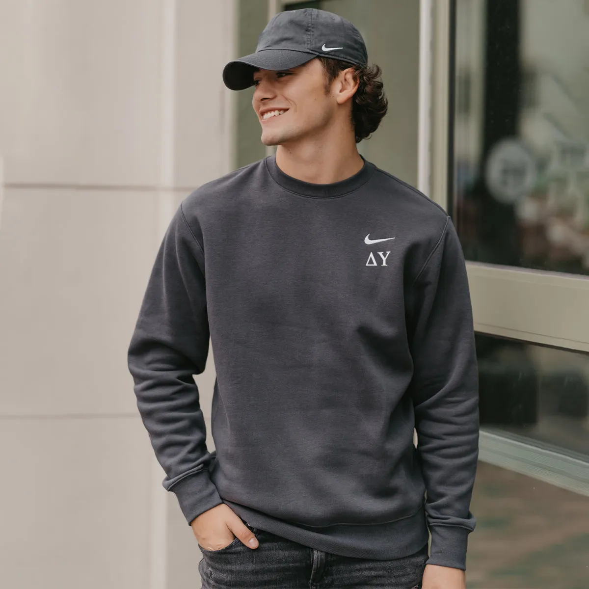 Delta Upsilon Nike Embroidered Crewneck