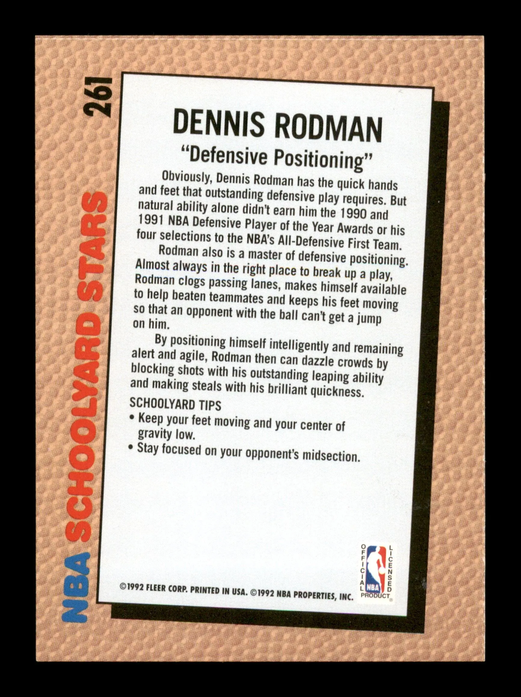 Dennis Rodman Autographed 1992-93 Fleer Card #261 Detroit Pistons SKU #190470