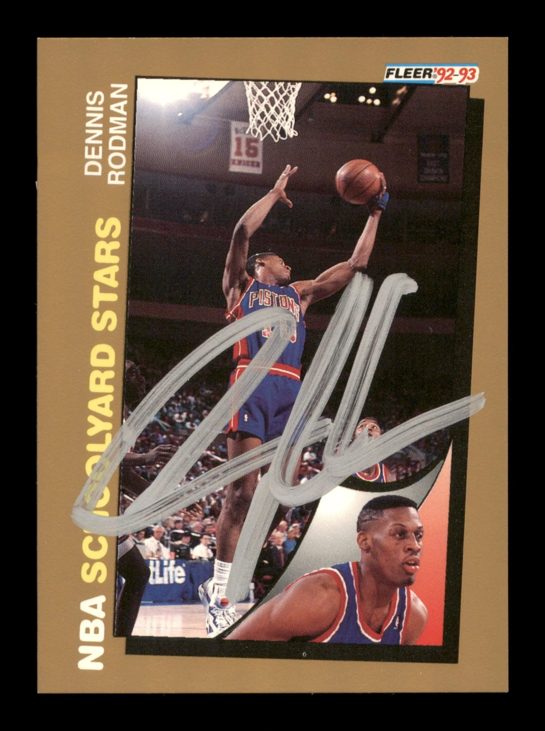 Dennis Rodman Autographed 1992-93 Fleer Card #261 Detroit Pistons SKU #190470