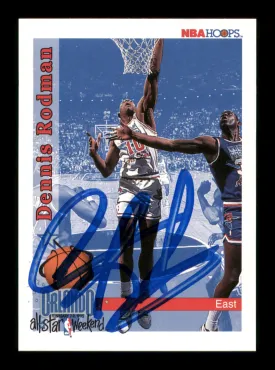 Dennis Rodman Autographed 1992-93 Hoops Card #302 Detroit Pistons SKU #190485