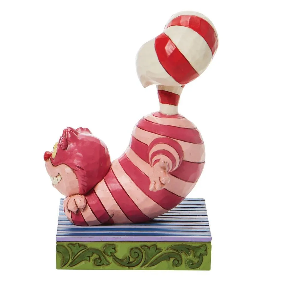 Enesco: Enesco Disney Traditions Cheshire Candy Cane Tail Alice in Wonderland Statue