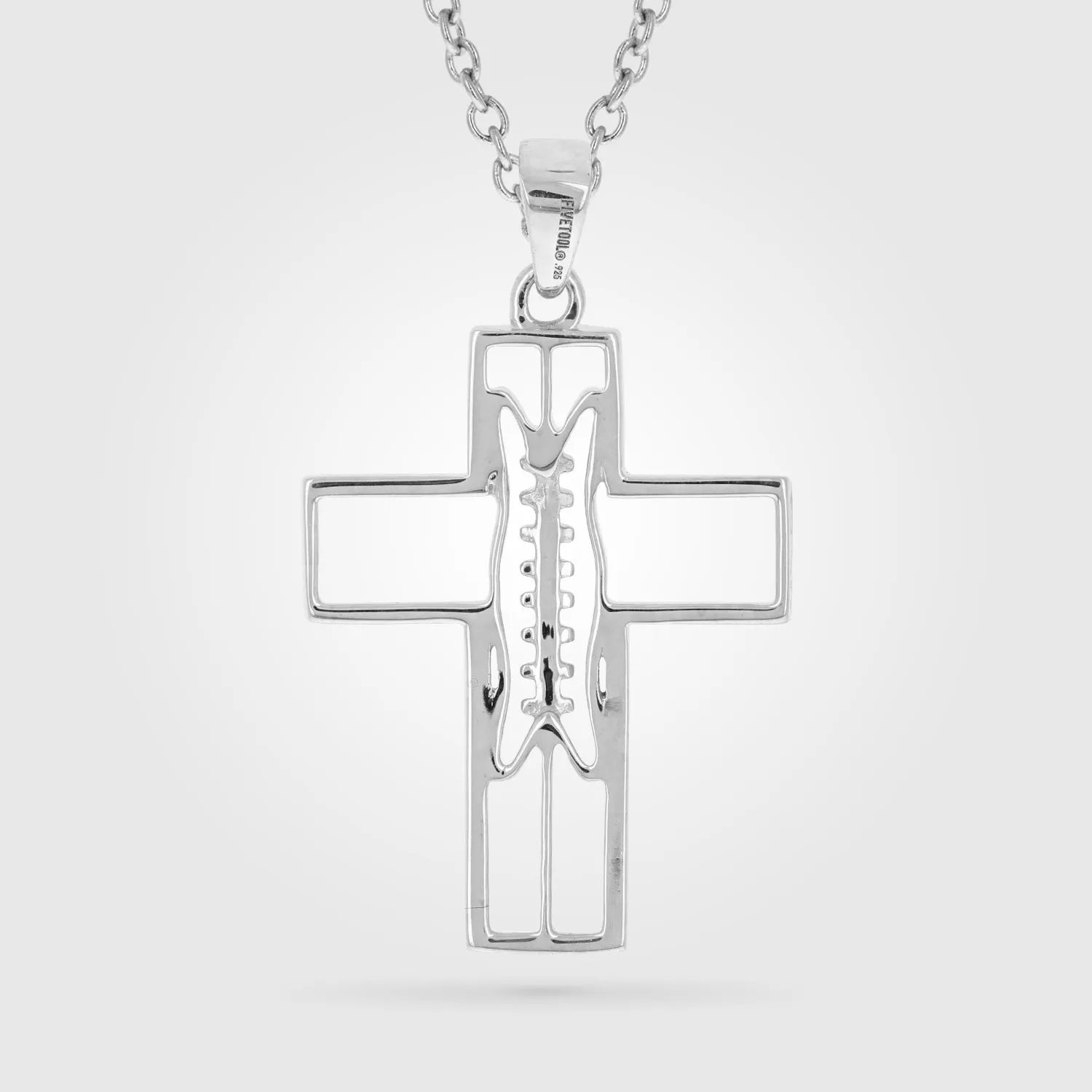 Extra Large Gridiron Football Cross Necklace | Sterling Silver