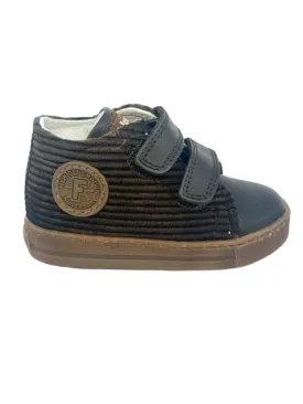 Falcotto Dark Brown Corduroy Double Velcro Sneaker - Michael