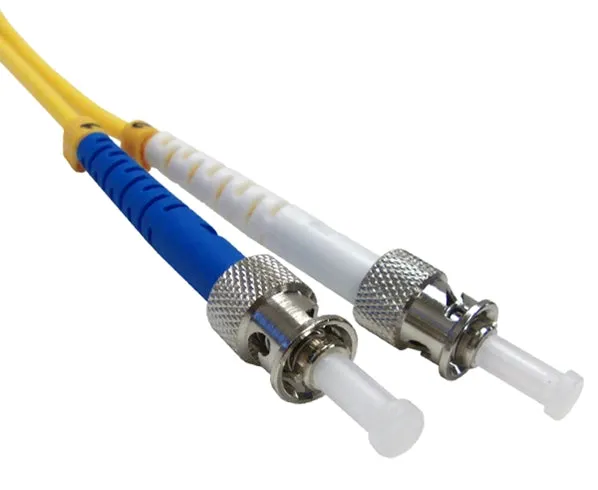 Fiber Optic Patch Cable, ST to ST, Single Mode 9/125, Duplex