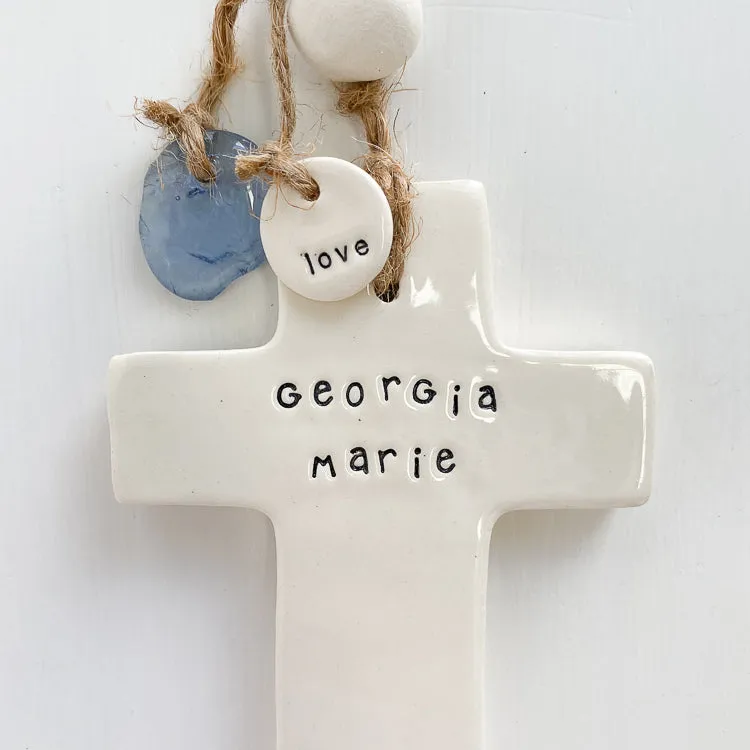 Handmade Ceramic Personalised Cross