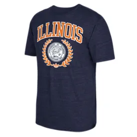 Illinois Fighting Illini Adidas Navy Tri Blend School Crest Shirt