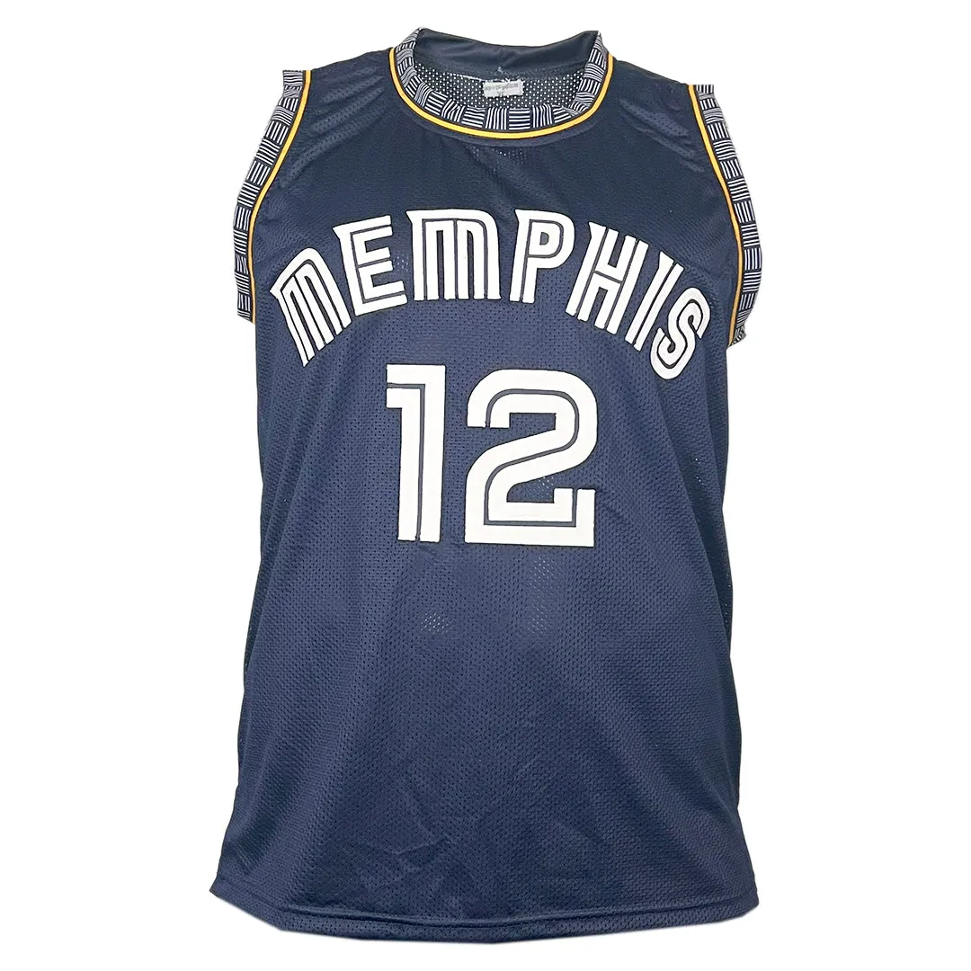 Ja Morant Signed Memphis Navy Basketball Jersey (Beckett)