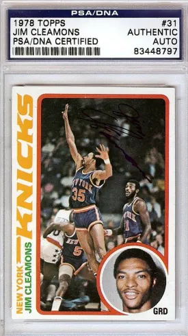 Jim Cleamons Autographed 1978 Topps Card #31 New York Knicks PSA/DNA #83448797