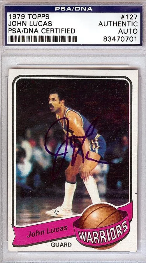 John Lucas Autographed 1979 Topps Card #127 Golden State Warriors PSA/DNA #83470701