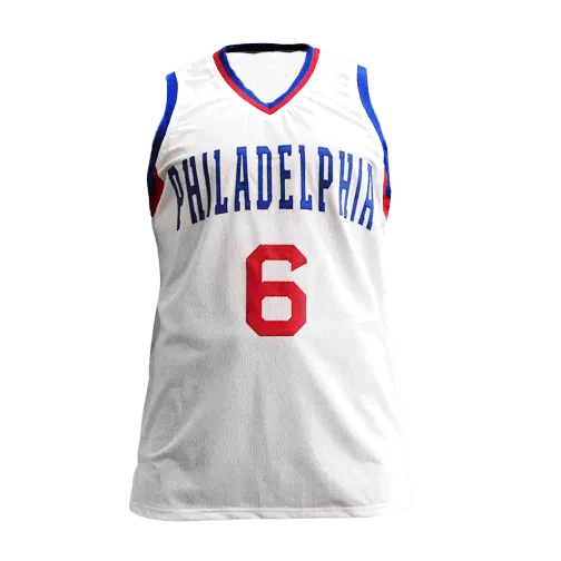 Julius Erving Dr. J Autographed Pro Style White Stat Basketball Jersey JSA