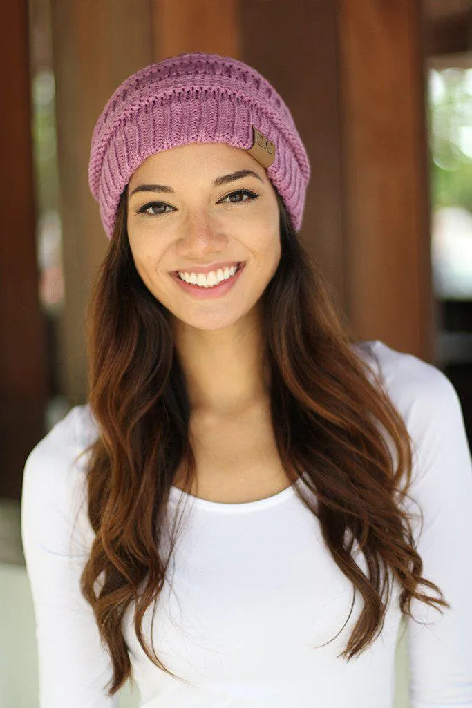 Knit Lavender Beanie