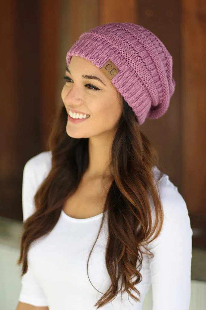 Knit Lavender Beanie