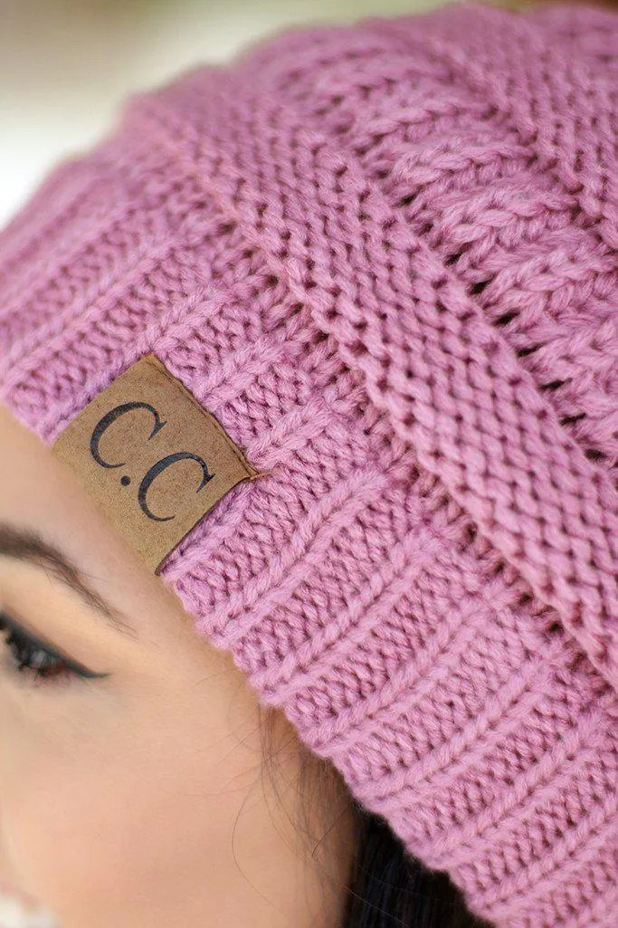 Knit Lavender Beanie