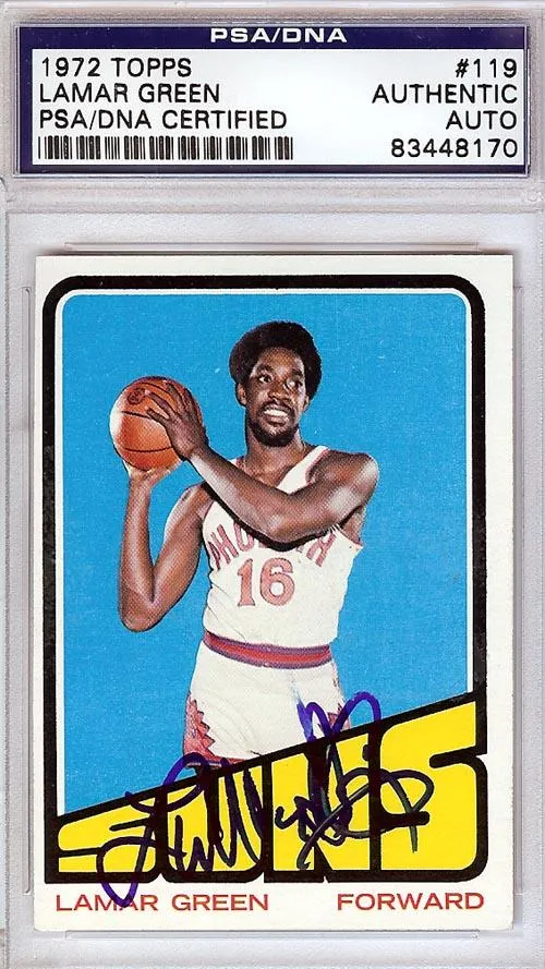 Lamar Green Autographed 1972 Topps Card #119 Phoenix Suns PSA/DNA #83448170