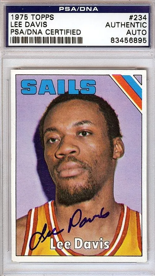 Lee Davis Autographed 1975 Topps Card #234 San Diego Sails PSA/DNA #83456895