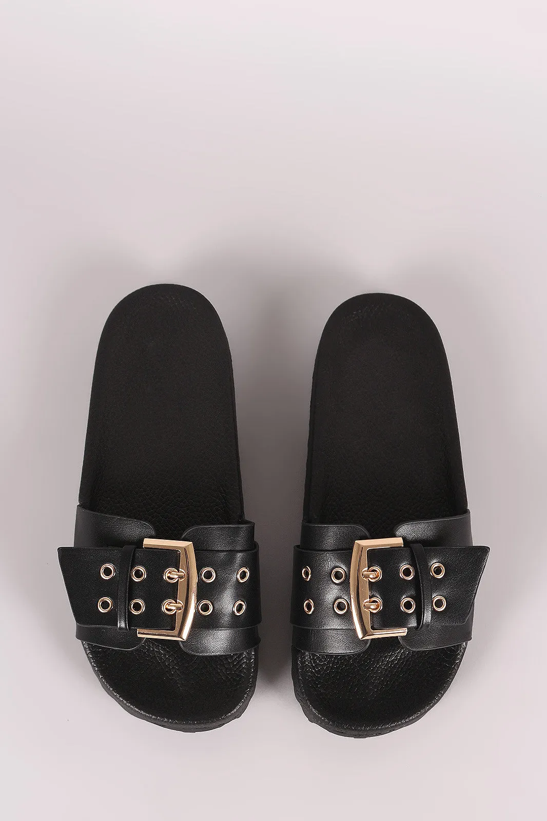 Liliana Buckled Open Toe Slide Sandal