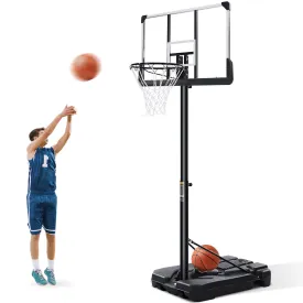 MaxKare Portable Basketball Hoop & Goal Basketball System Basketball Equipment Height Adjustable 7ft 6 in-10ft with 44 Inch Backboard and Wheels for Youth Kids Indoor Outdoor