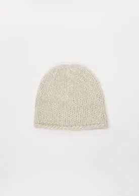 May Cashmere Silk Beanie — Storm / Latte