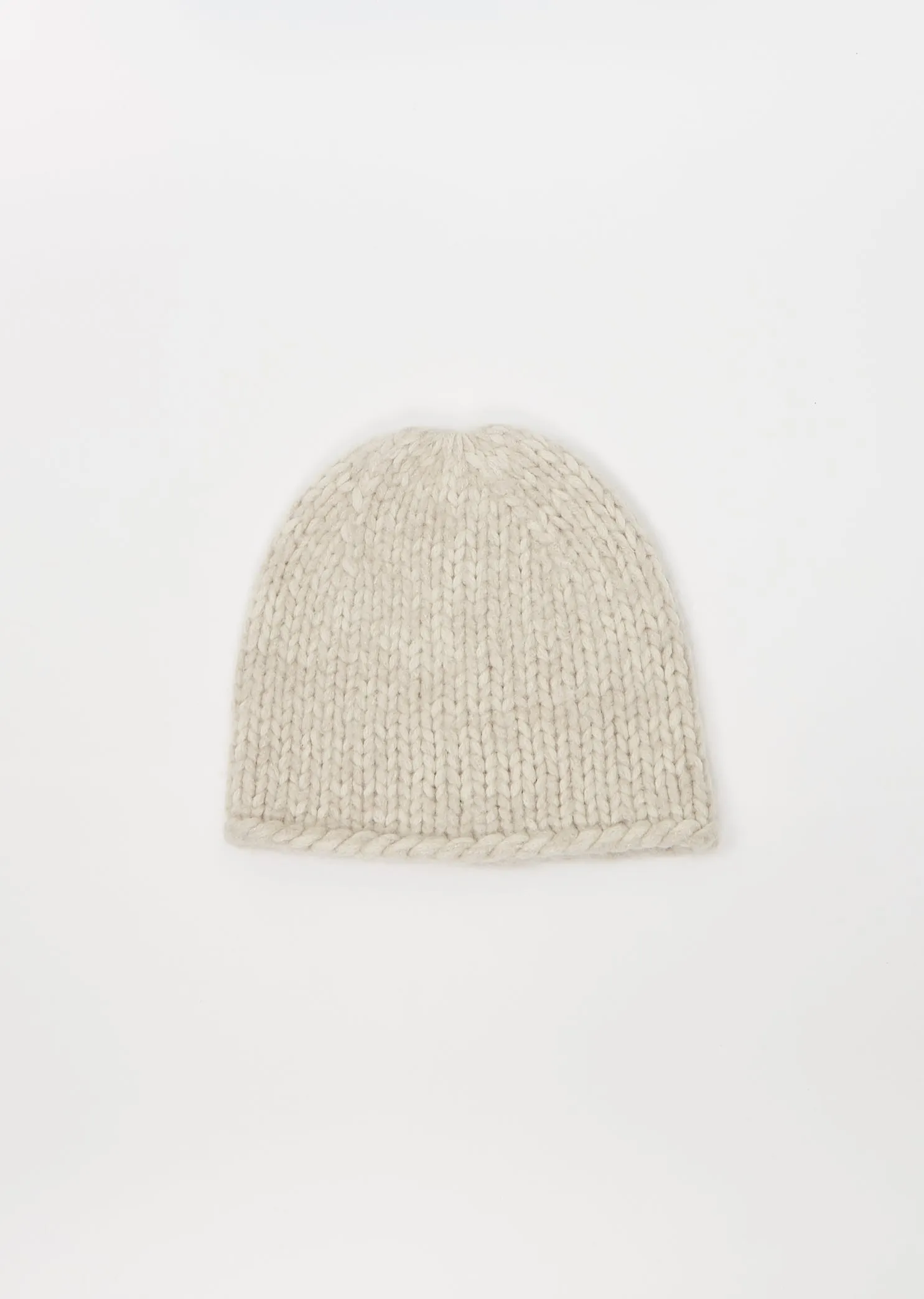 May Cashmere Silk Beanie — Storm / Latte