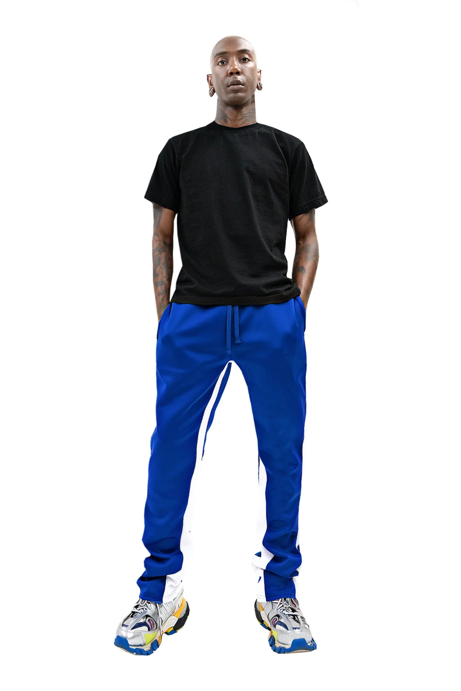 Men's Striped Stacked Flared Track Pants