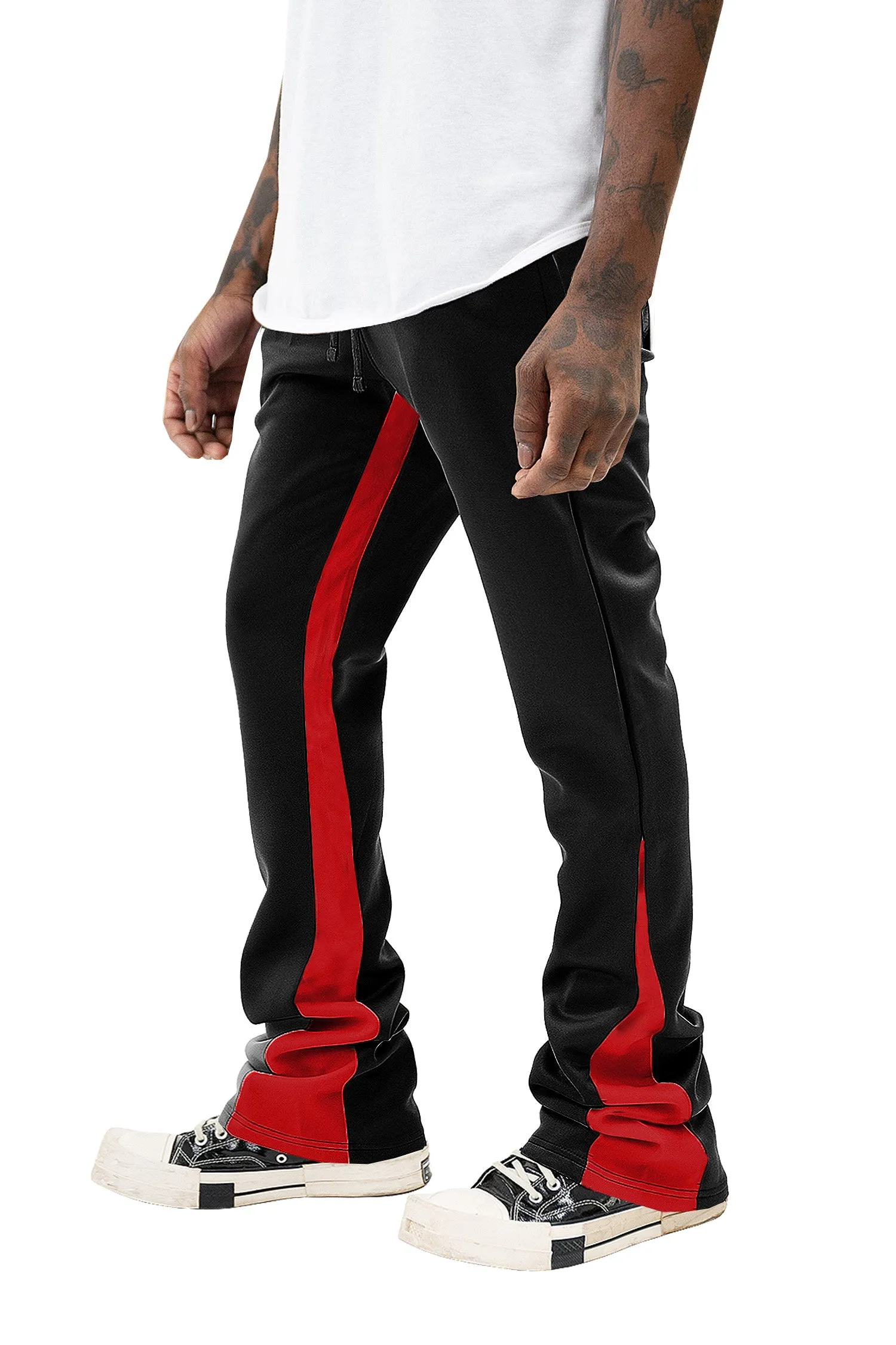 Men's Striped Stacked Flared Track Pants