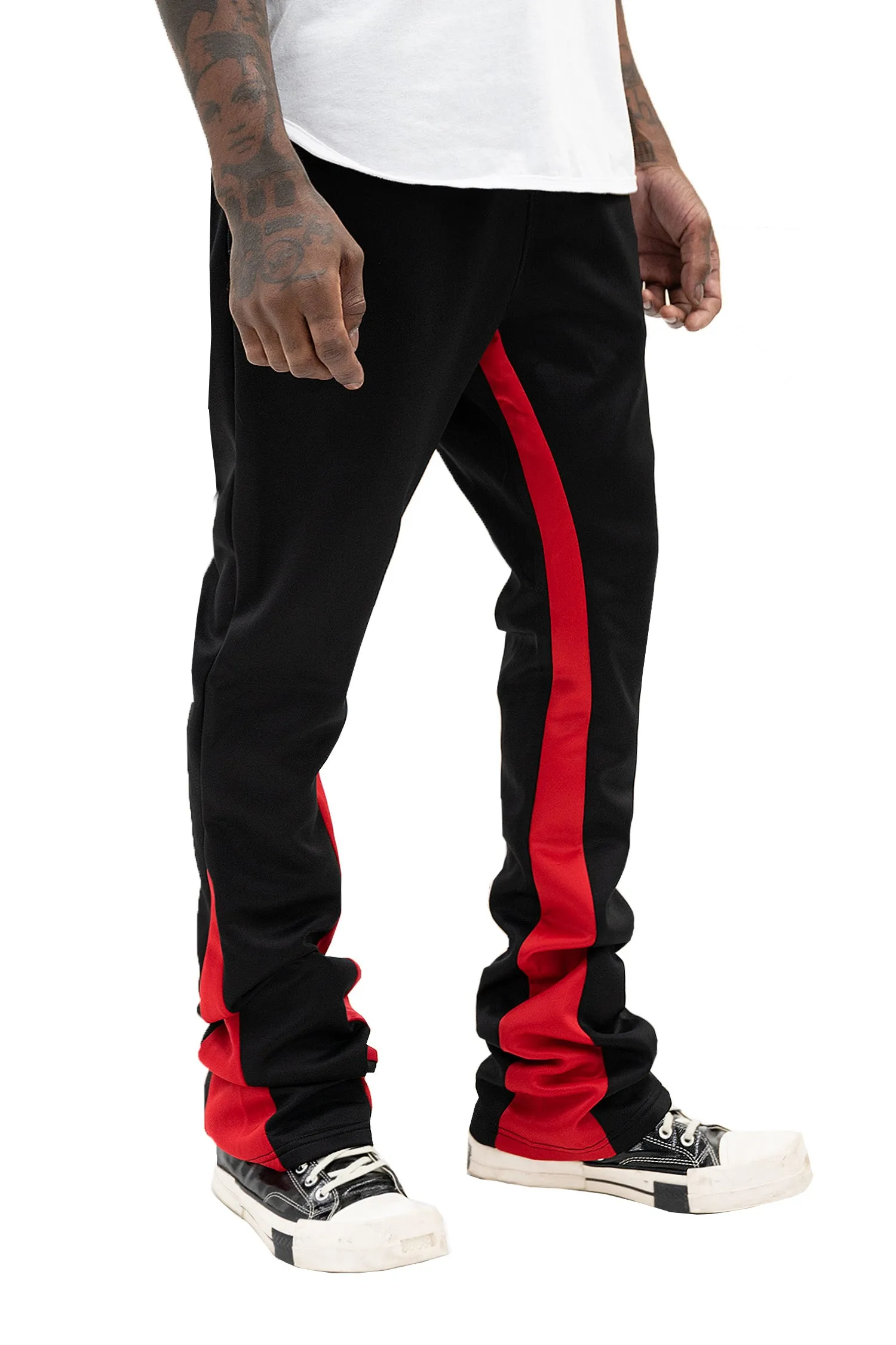 Men's Striped Stacked Flared Track Pants