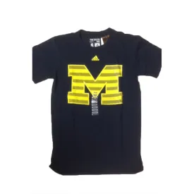 Michigan Wolverines Adult Adidas Striped Logo Shirt