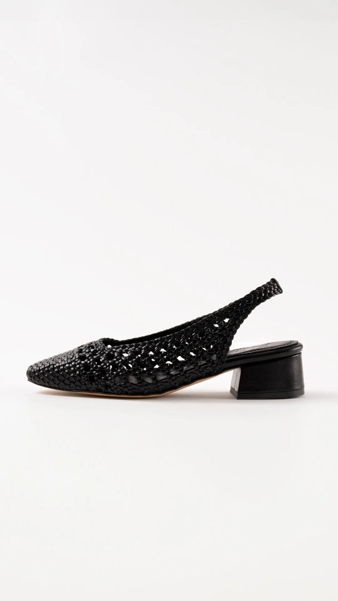 NOVA TARRAGONA - Black Woven Leather Slingback Ballerina Flats