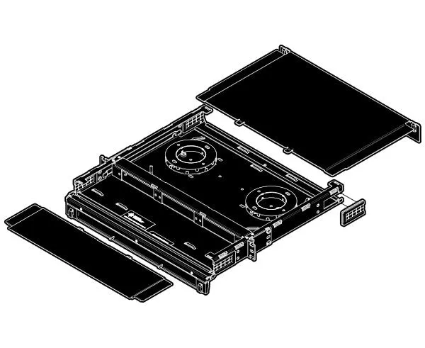 OCC RTS Fiber Patch and Splice Panel, Slide-Out, 1U, 3 Panel Capacity