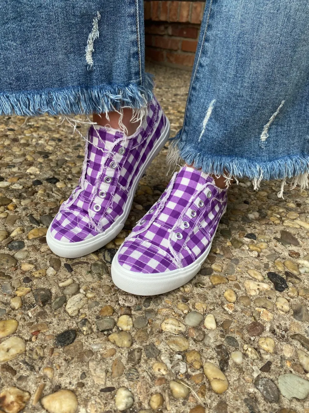 Purple and White Checked Babalu by Corky’s