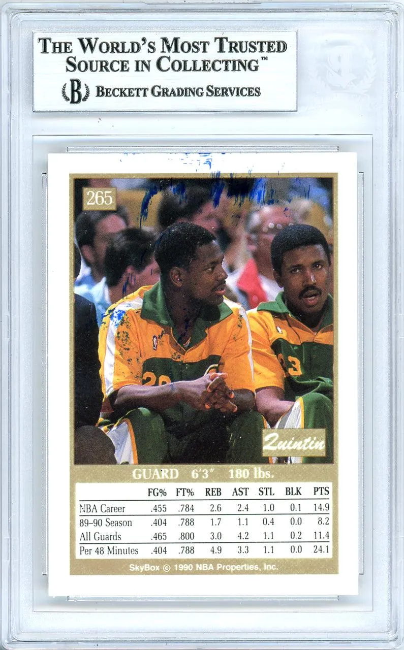 Quintin Dailey Autographed 1990-91 Skybox Card #265 Seattle Super Sonics Beckett BAS #10739341