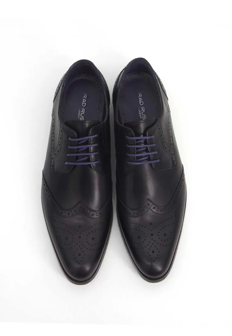 Rad Russel Lace-up Derbies with Wingtips - Black