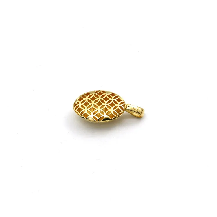 Real Gold Glittering Oval Pendant - Model 0374 P 1954