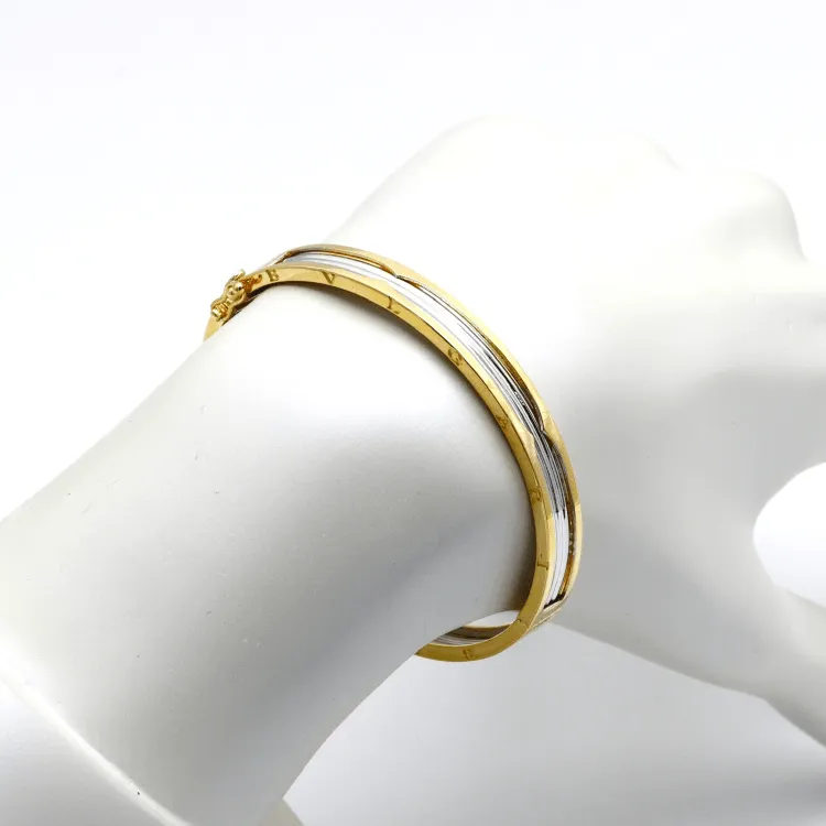 Real Gold GZBV 2 Color Bangle BLZ 0223 (SIZE 16) A BA1357