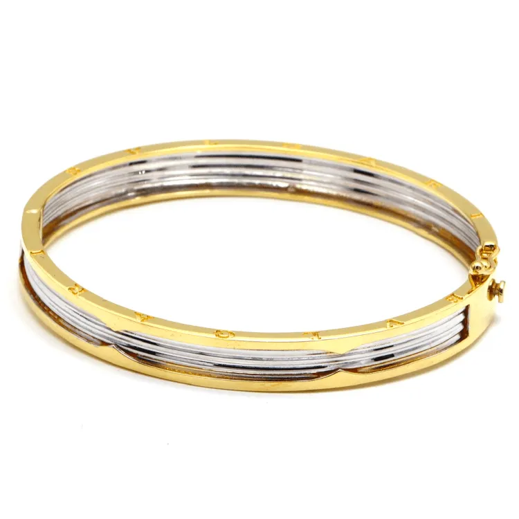 Real Gold GZBV 2 Color Bangle BLZ 0223 (SIZE 16) A BA1357