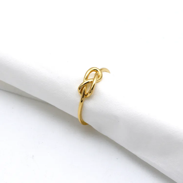 Real Gold Plain Knot Ring 6383 (SIZE 7.5) R2077