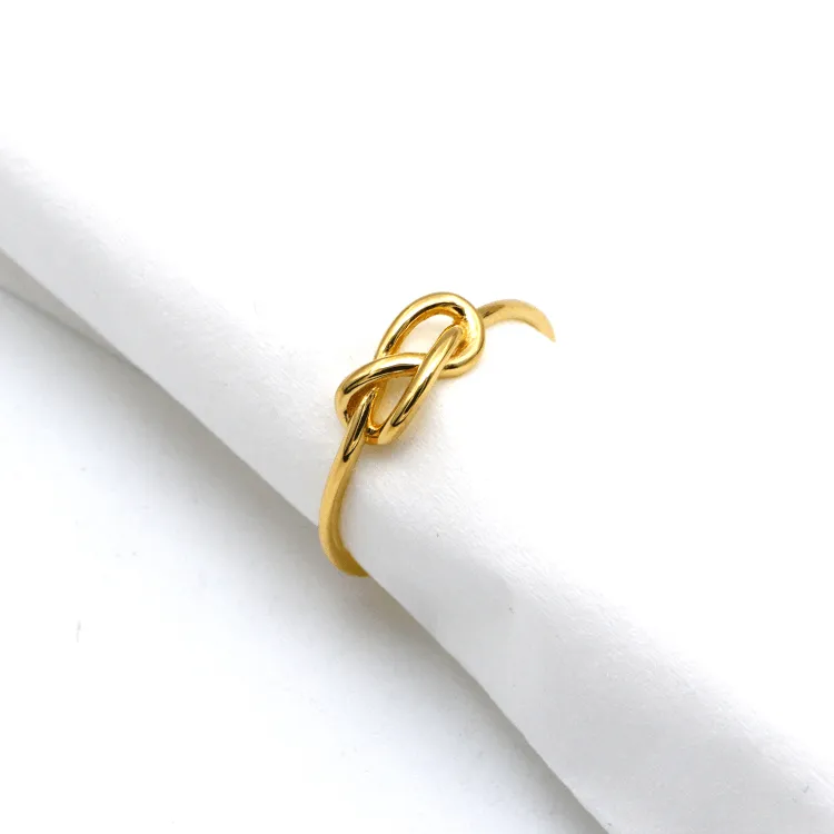 Real Gold Plain Knot Ring 6383 (SIZE 7.5) R2077