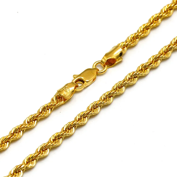 Real Gold Solid Thick Rope Men Chain 4 MM 2603 (40 C.M) CH1204