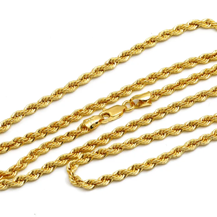 Real Gold Solid Thick Rope Men Chain 4 MM 2603 (40 C.M) CH1204